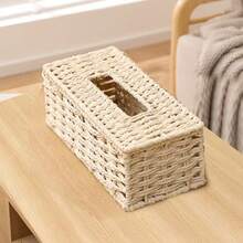 Handmade Woven Tissue Box, Rectangular With Lid, Bohemian Style Decorative Woven Box, Suitable For Bathroom, Bedroom, Bookshelf, Living Room, Home, Dining Room, Hotel Tissue Storage, Modern Minimalist Design, Multiple Colors Available - Multicolor - View 12