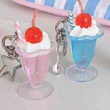 Mint Soda Keychain Cute INS Creative Pendant Summer Dessert Girl Heart Niche Korean Style Phone Charm - Multicolor - View 5