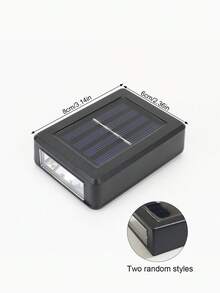 Luz de pared solar, ajustable hacia arriba y hacia abajo, iluminación exterior LED con sensor de luz solar, diseño semiempotrado, pantalla de plástico, alimentada por energía solar, batería recargable, lámpara de decoración nórdica moderna, adecuada para patio, garaje, porche, jardín - Blanco frío/Blanco cálido, regalo ideal para fiestas - Negro - Ver 12