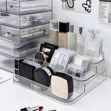 1个透明三层阶梯式收纳架，桌面储物架，适用于护肤品、香水、化妆品、杯子、盲盒、收藏品展示 - 無色 - 查看 8