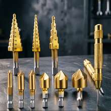 10pcs Multi-Functional Heavy Duty Drill Bit Set - Professional Woodworking & Metalworking Tool Kit, Includes Auger Drill, Center Punch, Twist Drill, Tapping Drill, Precision Marking Tools - Ideal For Cabinetry, Furniture Making, Machinery Projects - Essential Tools! - Drill Bit Kit - View 4
