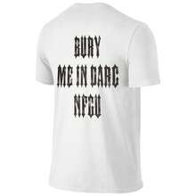 Men's 180g Heavyweight Cotton Crew Neck T-Shirt, "BURY ME IN DARC NFGU" Gothic Letter Print, DARCSPORT Inspired Streetwear Gym Tee - 白色 - 查看 7