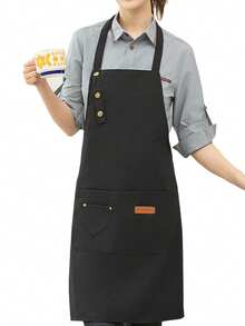 Adjustable Halter Apron For Catering, Minimalist Outdoor BBQ And Work Use - Multicolor - View 6