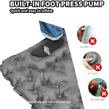 Cross Border Outdoor Splicing Camping With Built-In Foot Stepping Inflatable Mattress, Inflatable Bed Sheet, Double Sleeping Pad, TPU Moisture-Proof Pad, Outdoor Camping(Styles And Colors Shipped Randomly) - Multicolor - View 4