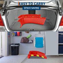 Techigher 2 Pack Car Ramps, Heavy Duty Anti-Slip Car Ramps Vehicle Ramp Garage Lifting Tools With Reflective Stickers For Workshop Auto Service And Repair - Red - View 5