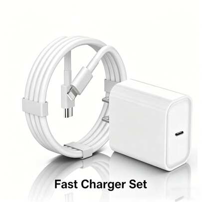 30W PD USB-C 墙式充电器，美规插头 + 100厘米 USB-C 转 Lightning 充电线，高速数据传输和快速充电，兼容 14/13/12/11/XS/XR/8/7/6 系列