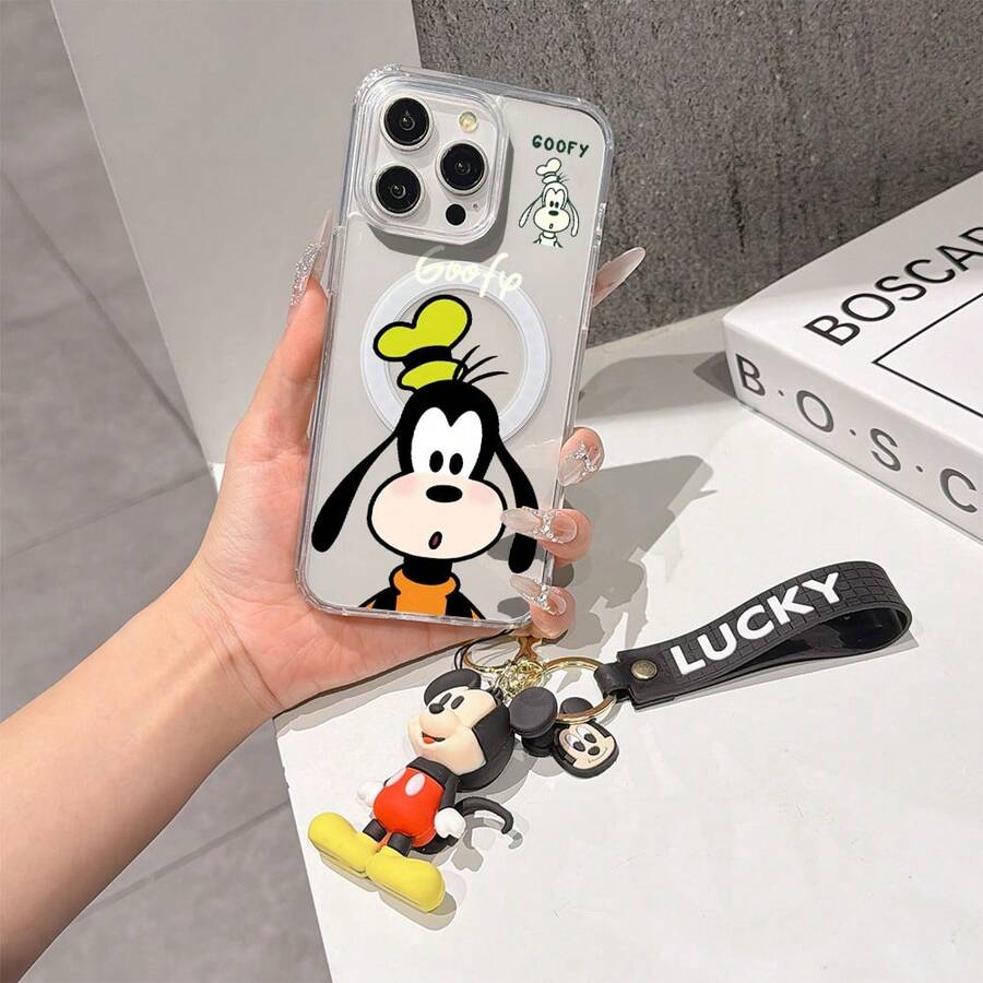 This Disney Mickey Mouse Pattern Lanyard Phone Case Features A Strong Magnetic Closure And Full Coverage Of Acrylic And TPU Material. It's Shockproof, Lightweight, And Suitable For IPhone17/16/11/13/15/15 Plus/15 Pro/15 Pro Max/12/14 Pro Max/11 Pro Max/12 Pro/12 Pro Max/13. It's A Popular Birthday Gift, Business Gift, Durable, Stain-Resistant, And Fingerprint-Resistant New Phone Case For Men And Women. It Also Includes A Mickey Mouse Phone Case And Mickey Mouse Doll Bracelet. Compatible With SamsungGalaxy S20, S21, S22, S23, And S24 Series. It's The Perfect Gift For Friends And Family. This Stylish Phone Case Is Fun, Lightweight, And Durable. IPhone17 Pro Max Phone Case, Minnie Phone Case. - 無色 - 查看 1