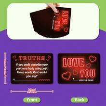 50张霓虹爱心“我爱你”情侣互动卡，真心话大冒险游戏道具 - 彩色 - 查看 6