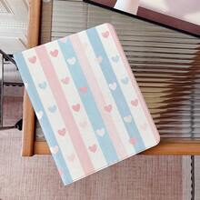 1 chiếc ốp lưng máy tính bảng họa tiết sọc pastel và trái tim, có khe cắm bút, chân đế từ tính đa góc, tự động bật/tắt màn hình, tương thích với iPad Pro/Air, , Pad 5/6/29, Oppo Pad, Matepad, Vivo Pad, Honor Pad, Xiaoxin Pad - Nhiều màu - Xem 3