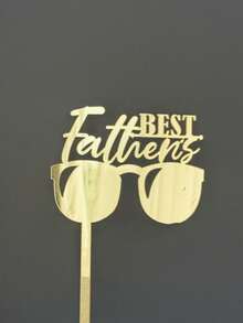 3pcs Gold Acrylic Cake Toppers, Happy Father's Day Cake Decor, Party Decorations - StyleF - View 8