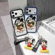 This Disney Mickey Mouse Pattern Lanyard Phone Case Features A Strong Magnetic Closure And Full Coverage Of Acrylic And TPU Material. It's Shockproof, Lightweight, And Suitable For IPhone17/16/11/13/15/15 Plus/15 Pro/15 Pro Max/12/14 Pro Max/11 Pro Max/12 Pro/12 Pro Max/13. It's A Popular Birthday Gift, Business Gift, Durable, Stain-Resistant, And Fingerprint-Resistant New Phone Case For Men And Women. It Also Includes A Mickey Mouse Phone Case And Mickey Mouse Doll Bracelet. Compatible With SamsungGalaxy S20, S21, S22, S23, And S24 Series. It's The Perfect Gift For Friends And Family. This Stylish Phone Case Is Fun, Lightweight, And Durable. IPhone17 Pro Max Phone Case, Minnie Phone Case. - Clear - View 2