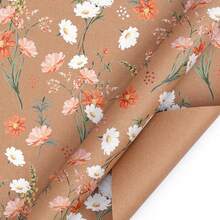 1 Roll Vintage Yellow Kraft Paper Floral Gift Wrapping Paper, Large Size Roll, Suitable For Weddings, Bachelor Parties, Spring/Summer Tea Parties, New Year, Christmas Gift Wrapping Materials (Rope Not Included) - Multicolor - View 6