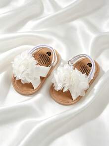 Infant Girls' Elegant White Outdoor Sandals, Summer Toddler Shoes - White - View 6