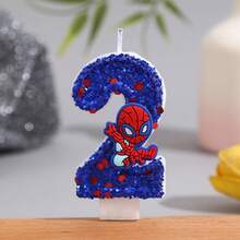 1支卡通3D数字蜡烛，主题儿童生日蛋糕蜡烛，生日派对装饰。闪光娃娃蜡烛组合装饰。 - 彩色 - 查看 5