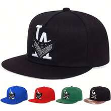 1顶男士LA Snapback棒球帽，可个性化刺绣字母，街头嘻哈时尚休闲帽，适合春季、秋季、旅行、海滩度假 - 多色 - 查看 1