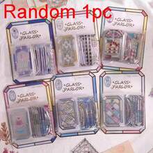 18pcs Colorful Glass Style Decorative Stickers, Floral, Cat, Butterfly Patterns Suitable For Phone Case Decoration, Diary And DIY Crafts - Multicolor - View 16