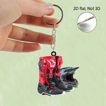 1 chiếc mặt dây chuyền trang trí Giáng sinh hình mũ bảo hiểm xe máy, đồ trang trí treo xe hơi, phụ kiện móc khóa [Hình phẳng 2D] - A - Xem 11