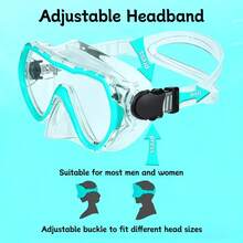 Adult And Youth Diving Mask, Tempered Glass Anti-Fog Diving Mask, Leak-Proof Swimming Goggles With Nose Cover, Suitable For Snorkeling, Freediving, Swimming - Multicolor - View 2