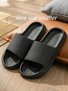 New High-Quality Lightweight & Comfortable Couple's Thick-Soled Casual Outdoor Lightweight Holiday Beach Slippers, Fashionable Minimalist Vertical Striped Sandals, Indoor/Outdoor Bathroom Unisex Relaxed Home, Shower, Leisure, Beach Lightweight Holiday Shoes. (Size Runs Small, Recommend Ordering One Size Up) - View 3