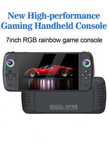 Máy chơi game cầm tay cổ điển 1 chiếc với màn hình IPS 7 inch độ phân giải 1024*600, được cài sẵn hơn 20.000 trò chơi, hỗ trợ hơn 30 trình giả lập, đèn nền RGB, cần điều khiển 3D độ nhạy cao, hỗ trợ game PSP/3D, thẻ nhớ TF mở rộng 256G, 21 tùy chọn ngôn ngữ, máy chơi game có thể sạc lại dành cho thanh thiếu niên và người lớn. - Xem 4