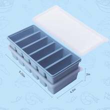 1个带盖硅胶冰格 - 硅胶冰格模具，一套可用于准备和冷冻各种酱汁和其他菜肴，可制作6块1/2杯大小的冰块 - 彩色 - 查看 3
