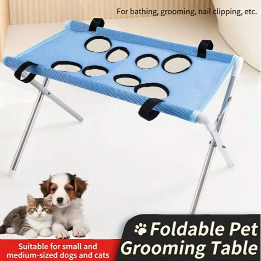 1pc Pet Grooming Hammock, Anti-Scratch Anti-Bite, For Small Dogs & Cats Care, Nail Trimming Bathing Fixation, Detachable Design, Portable & Storage - Multicolor - View 1