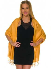 Shawls And Wraps Evening Dresses, Large Soft  Wedding Shawl - Light Gold - View 5
