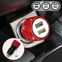 1 pièce Chargeur de voiture avec strass étincelants, chargeur rapide Type-C PD 20W et USB QC3.0, 12/24V universel pour voiture, camion, SUV, câble de charge rapide 3-en-1 pour téléphones, écouteurs, caméra de tableau de bord, GPS, drones, cadeau idéal pour anniversaire, vacances et accessoires automobiles - Chargeur de voiture - Voir 32