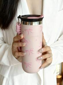 1个500毫升咖啡杯,蝴蝶图案保温杯,真空保温瓶,适合多种场合,节日礼物,家庭礼物,生日礼物 - 彩色 - 查看 13