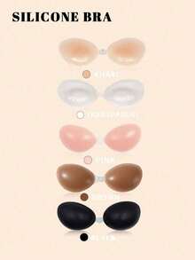 1pc Silicone Breast Petals, Invisible Seamless, Strong Adhesive, Lightweight & Comfortable, Designed For Women, Strapless Design, Helps Lift & Enhance Small Bust, Suitable For Camisoles, Wedding Dresses, Dresses, Swimwear, Etc. - Multicolor - View 2
