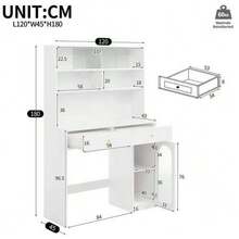 Kitchen Unit With Countertop, Sideboard And Tall Cabinet, Integrated Bar, With Clothes Hanging Rail, 2 Drawers, Adjustable Shelf And Open Storage Space, Kitchen And Dining Room Furniture In White. - White - View 5
