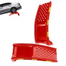 Techigher 2 Pack Car Ramps, Heavy Duty Anti-Slip Car Ramps Vehicle Ramp Garage Lifting Tools With Reflective Stickers For Workshop Auto Service And Repair - Red - View 2