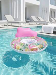 Flotador de piscina inflable con asa y estampado de flamenco, juguete de agua de playa de verano de PVC grueso - Multicolor - Ver 5