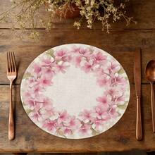 A Round Pattern With Plum Blossoms, Flowers And Green Leaves, Suitable For Spring, Summer, Autumn And Winter Seasons - Multicolor - View 5