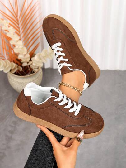 Sneaker casual retrò multicolore, scarpe da skateboard con suola in gomma antiscivolo, scarpe sportive polivalenti per il tempo libero