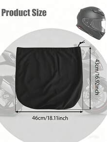 Tas Penyimpanan Helm Motor, Kantong Pelindung Anti Debu & Anti Gores dengan Tali Serut dan Lapisan Flanel Lembut, Cocok untuk Helm Full Face/Open Face, Tas Pembawa Helm Portabel untuk Sepeda, Skuter & Sepeda Motor - A - View 8