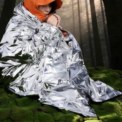 Manta térmica de emergencia para exteriores, manta para clima frío reforzada para uso en exteriores, manta térmica de supervivencia, manta de primeros auxilios para exteriores