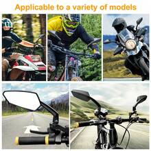 8MM 10MM Universal Motorcycle Rearview Mirrors Adjustable Motocross Rear View Mirrors,For E-Bikes, Scooters & Snowbikes,Enhance Safety And Visibility While Cycling - A - View 4