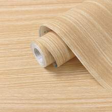 1 Rollo de papel tapiz autoadhesivo y removible con textura de grano de madera natural, 17.7inX39.3/118.1/196.8/393in, textura de madera clara, para dormitorio, sala de estar, balcón, gabinete, cajón, encimera, baño, alquiler, dormitorio, cocina - Beige - Ver 9