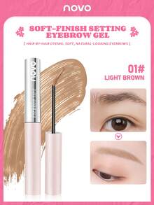 NOVO Waterproof, Sweat-Resistant, Long-Lasting Eyebrow Gel, Natural Fluffy Brow Definition, Suitable For Daily, Date, Spring/Summer, Party, Travel, Y2K Cute Looks, All Makeup Styles, All Hair Colors - 01# Light Brown - View 1