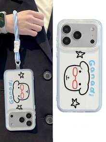 1 chiếc ốp lưng điện thoại hình chú cún dễ thương Kawaii có dây đeo cổ tay bảo vệ camera cho iPhone 17Pro Max 17Air 17 16 15 14 13 12 11 Pro Max Plus, phù hợp cho nữ giới. Món quà lý tưởng cho sinh nhật/Ngày của Mẹ. - Màu xanh nhạt - Xem 2