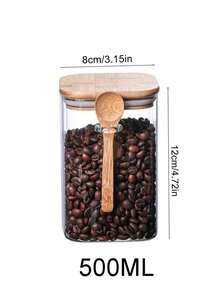 Bộ hũ thủy tinh, hũ thủy tinh, nắp tre, thìa tre, hũ thủy tinh borosilicate cao cấp, hũ đựng thực phẩm kín hơi kèm thìa (hũ + thìa), hũ đựng thực phẩm kín hơi dung tích lớn kèm thìa tre tự nhiên | Thích hợp để đựng trà, muối, đường, cà phê, v.v. Chống ẩm và chống nấm mốc, trong suốt và dễ nhìn, dụng cụ sắp xếp nhà bếp, thìa tre, có thể xếp chồng lên nhau để đựng thực phẩm khô, gia vị, trà giúp tiết kiệm không gian - Đồ dùng sắp xếp nhà cửa và quà tặng - Nhiều màu - Xem 5