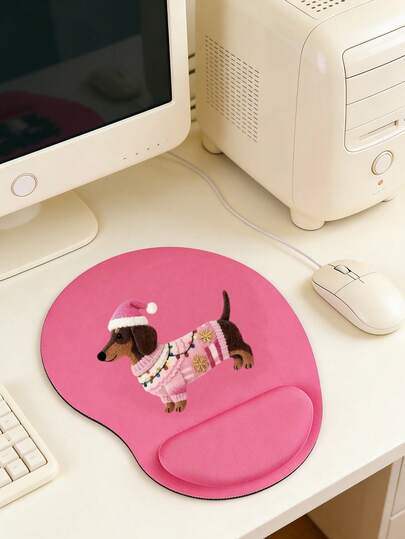 Ergonomic Wrist Rest Mouse Pad, Cute Dachshund Puppy Wearing A Hat, Ergonomic Eva Wrist Pad, Non-Slip Memory Foam Mouse Pad With Comfortable Smooth Wrist Support, Skin-Friendly Desktop Support Pad, Desktop Protector Mat, Suitable For Gaming, Office, Anti-Slip, For Desktop Pc, Laptop And Home Use, Graduation Season Souvenir, Perfect Gift For Valentine'S Day, Mother'S Day, Back To School, Valentine'S Day