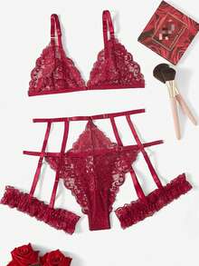 weiweihu Large Size Lace Sexy Sexy One-Piece Underwear Multi-Piece Set, Large Size Lace Sexy Underwear, No Crotch Deep V Halter Halter Translucent Sexy Clothing, Very Suitable For Romantic Nights,Plus Size Lingerie,Lingerie Plus Size,Lingerie For Women,Lenceria Para Mujer Curvy,Lencería Curvy,Plus Size Lingerie Curve,Lencería Para Mujer,Lingerie Set,Lingerie For Women Plus Size,Neon Outfit For Women,Pajama Sets Plus Size,Plus Size Club Outfits,Concert Outfit Women Plus - Màu Đỏ Sâu - Xem 10