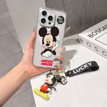 This Disney Mickey Mouse Pattern Lanyard Phone Case Features A Strong Magnetic Closure And Full Coverage Of Acrylic And TPU Material. It's Shockproof, Lightweight, And Suitable For IPhone17/16/11/13/15/15 Plus/15 Pro/15 Pro Max/12/14 Pro Max/11 Pro Max/12 Pro/12 Pro Max/13. It's A Popular Birthday Gift, Business Gift, Durable, Stain-Resistant, And Fingerprint-Resistant New Phone Case For Men And Women. It Also Includes A Mickey Mouse Phone Case And Mickey Mouse Doll Bracelet. Compatible With SamsungGalaxy S20, S21, S22, S23, And S24 Series. It's The Perfect Gift For Friends And Family. This Stylish Phone Case Is Fun, Lightweight, And Durable. IPhone17 Pro Max Phone Case, Minnie Phone Case. - màu đen - Xem 7