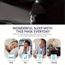Natural Silk Eye Mask, Super Soft Sleep Mask, Unisex - Adjustable Strap, Essential For Travel & Camping - Average Price - View 4