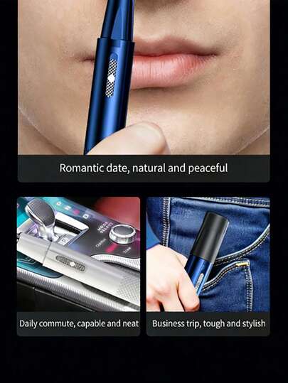 Electric Nose & Ear Hair Trimmer, Stainless Steel Dual-Blade, Painless Portable Battery-Operated Depilator