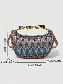 2025 New Unique Design PU Leather Handbag/Shoulder Bag, Metal Handle, High-End Quality - Blue - View 3