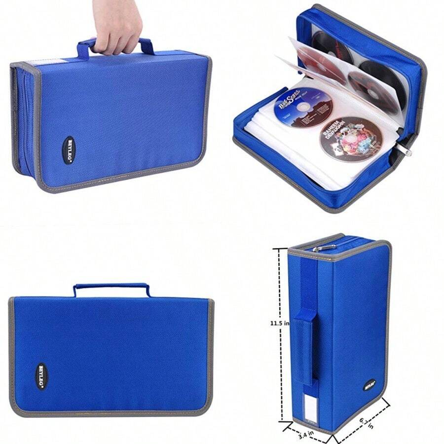 Funda para CD y DVD capacidad para 96 DVD capacidad para 96 DVDs capacidad para 96 discos - Azul - Ver 1
