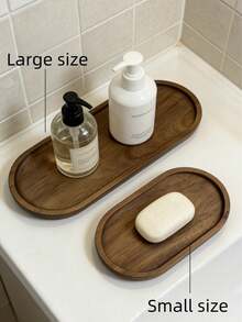 Fashionable Decorative Wooden Tray, Cosmetic Storage Tray, Perfume Storage Tray, Decorative Tray, Multi-Purpose Tray, Home Decor, Bathroom Decor, Room Decor, Suitable For Dining Room, Home, Room, Living Room, Bathroom, Meeting Various Users' Needs - Brown - View 8